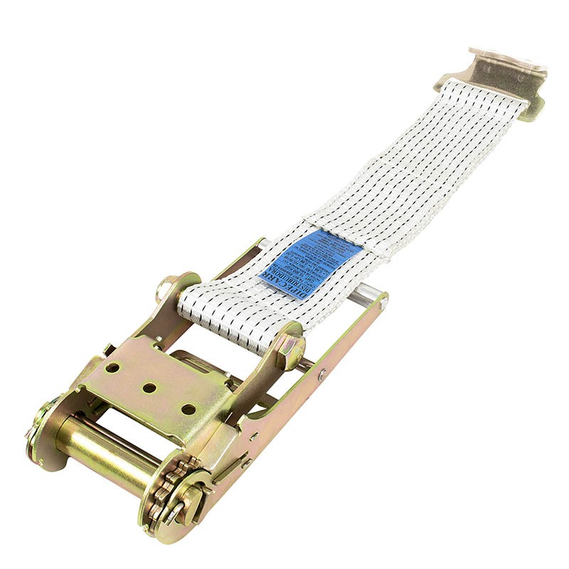 Catraca para cinta de amarração branca para 10 toneladas de 0,50m x 100mm com gancho patola — referência DIP CATR06F-BR