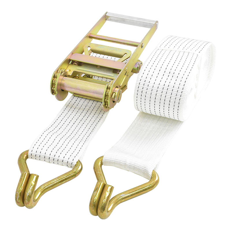 Conjunto de amarração de 10 toneladas com cinta de 8,70m x 100mm e catraca de 0,50m x 100mm com gancho j - branca — referência DIP CONJ10G-I