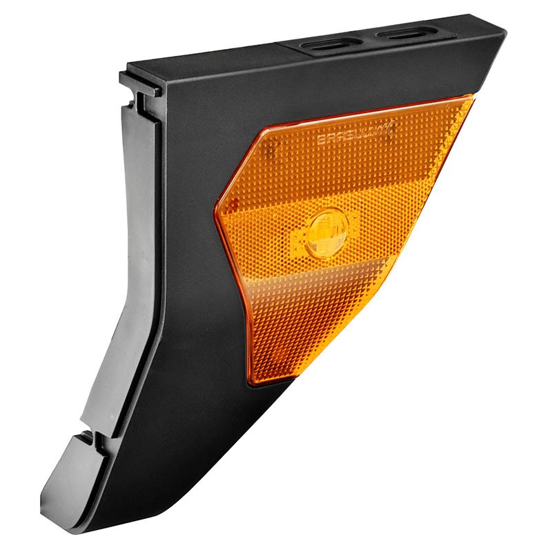 Lanterna lateral amarela complemento da carenagem traseira das carretas Guerra com suporte de LED do lado direito — referência DIP LANT162-D