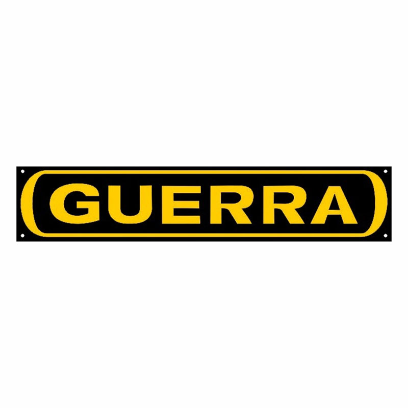 Placa de alumínio grande da Guerra de 595x125mm - preto/amarelo — referência DIP PLAC12